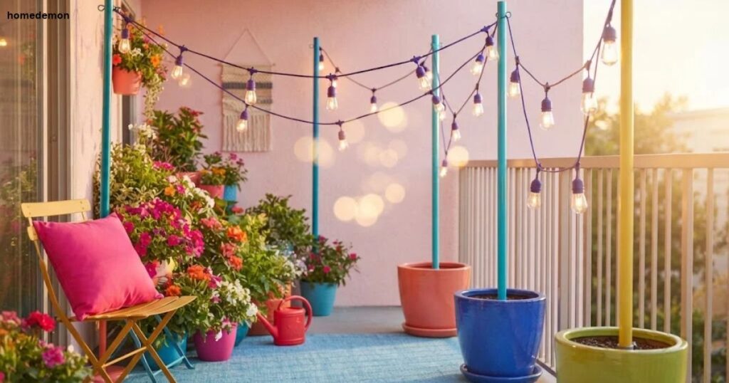 Weighted Planters and String Light Poles