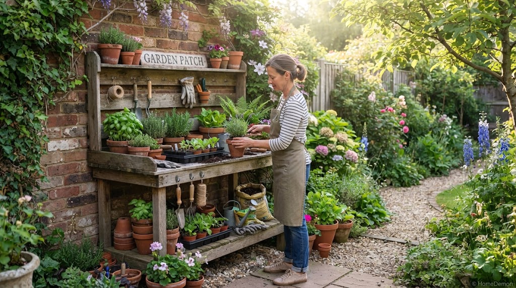 What Size Should a Small Potting Bench Be?