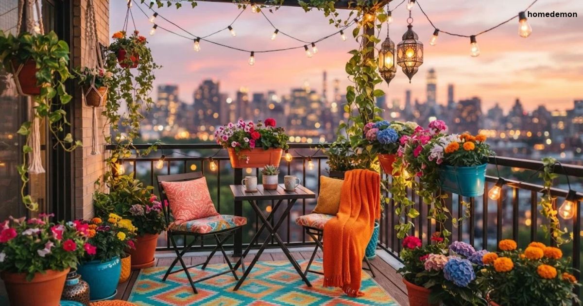 How to Hang Outdoor String Lights on an Apartment Balcony